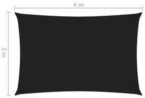 Parasole a Vela Oxford Rettangolare 2x4 m Nero