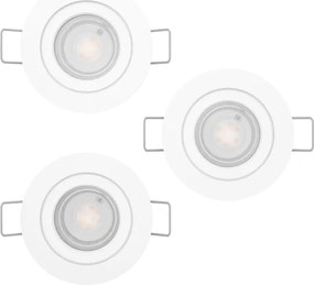 Eglo 902235 - Set di 3 lampade LED da soffitto per bagno BARRANCO, 1x GU10/4,5W/230V, IP44, bianca