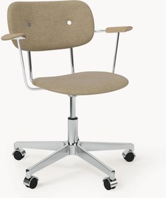 Sedia da scrivania in metallo e legno con seduta in bouclé Co Task, regolabile in altezza