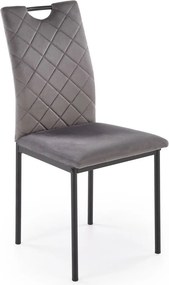 Sedia K577 in velluto grigio – 43x53x93 cm