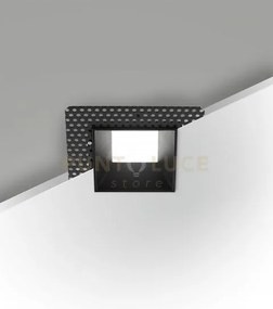Kris faretto incasso quadrato a raso nero 3000k 930lm 8w dimmerabile