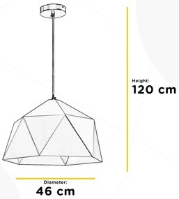ONLI - Lampadario a sospensione con filo YONG 1xE27/22W/230V nero diametro 46 cm
