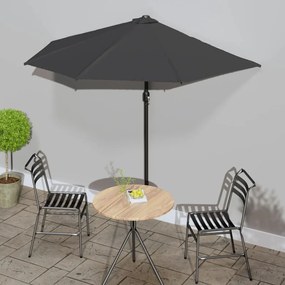 Ombrellone Balcone Palo Alluminio Antracite 270x144 Cm A Metà /
