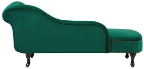 Chaise longue destra in velluto verde NIMES Beliani