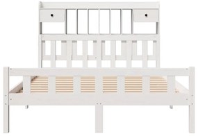 Letto libreria senza materasso bianco 150x200 cm legno di pino