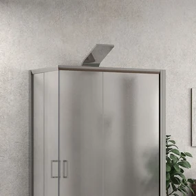 Kamalu - Box doccia tre lati 80x100x80 altezza 180 vetro opaco K410