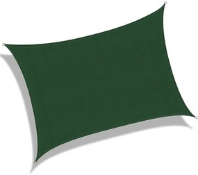 Tenda a Vela Rettangolare Colore Verde 3X4m Parasole Per Giardino Terrazza