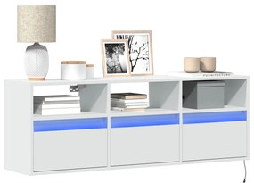 Mobile Tv A Parete Con Luci Led Bianco 130x31x45 Cm /