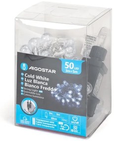 Aigostar - Catena LED natalizia da esterno 50xLED/8 funzioni 8m IP44 bianco freddo