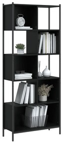 Libreria nera 72x28x172 cm in legno multistrato