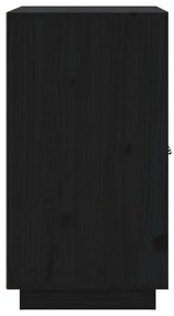 Credenza nera 65,5x40x75 cm in legno massello di pino