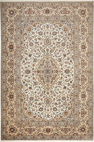Kashan Tappeto 310x210 Beige (Iran) Annodato A Mano