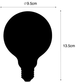 Set di 5 E27 dimmerabile in Kelvin Lampada LED G95 vetro satinato 4W 430 lm 2200-4000K