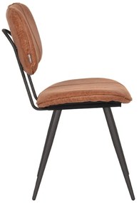 Set di 2 sedie da pranzo in pelle marrone cognac Fos - LABEL51