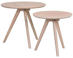 Tavolini rotondi in rovere in set di 2 pezzi ø 50 cm Yumi - Rowico