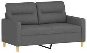 Set di divani 3 pz con cuscini grigio scuro in tessuto
