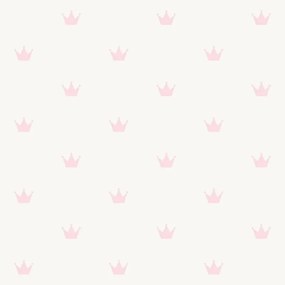 Carta da parati Coroncine rosa, 53 cm x 10.05 m