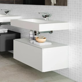 Mobile sottolavabo e lavabo Element per vasca centrale neve L 80 x H 34 x P 45 cm