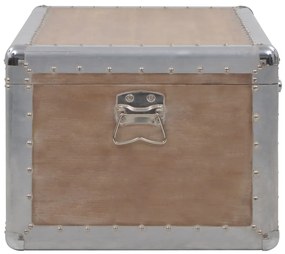 Baule portaoggetti in massello di abete 91x52x40cm marrone