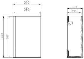 Cersanit S801-218-DSM - Mobile da bagno con lavabo MODUO SLIM 40 cm, bianco lucido