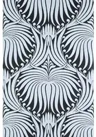 Farrow & Ball Carta da parati Lotus - Pitch Black/ Parma Gray