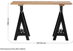 Consolle con piano in legno di pino di colore naturale 45x130 cm Hampstead - Premier Housewares