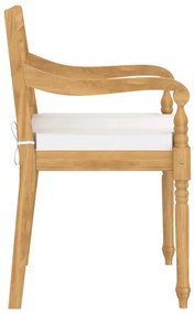 Sedie Batavia con Cuscini 6 pz in Legno Massello di Teak