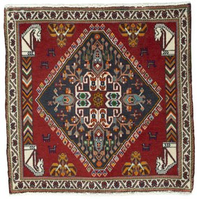 Shiraz Tappeto persiano 70 x 70 Rosso (Iran) Annodato A Mano