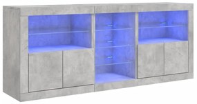 Credenza con luci led grigio cemento 181,5x37x67 cm