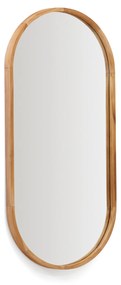 Kave Home - Specchio Magda in legno massiccio di teak con finitura naturale Ã˜ 45 x 95 cm