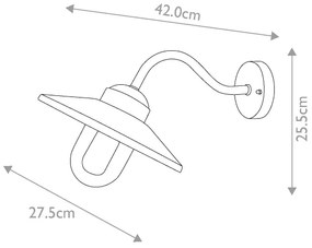 Elstead KLAMPENBORG-OXR- Lampada da esterno KLAMPENBORG 1xE27/60W/230V IP44 rossa