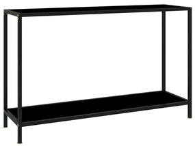Tavolo Consolle Nero 120x35x75 Cm İn Vetro Temperato /