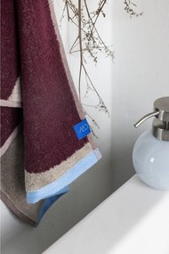 Set di asciugamani tipo terry burgundy/greige in cotone organico 2 pz 40x55 cm Nova Arte – Mette Ditmer Denmark