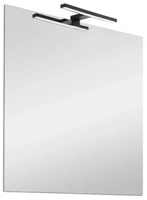 Specchio LED 60x80 cm reversibile con luce naturale nero opaco