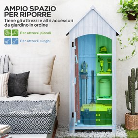 Casetta Porta Attrezzi 77,5x54,2x179,5 cm a 3 Mensole con Tetto Impermeabile in Bitume in Legno Bianco...