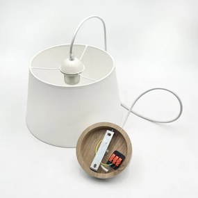 Lampadario a sospensione con cavo AIDA 1xE27/60W/230V Ø 25 cm rovere/bianco