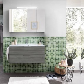 Mobile da bagno sospeso sotto lavabo L 99 x H 48 x P 45 cm grigio, 2 cassetti PELIPAL Madeo