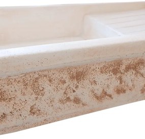 Lavabo Da Giardino In Cemento 90x50xh20 cm Rettangolare Artistica Mediterranea Rosa