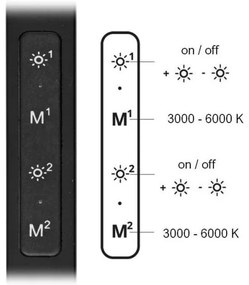 Ecolite LU19WT-CR-Lampada da tavolo LED dimmerabile SPACE LED/8W + LED/11W/230V nero