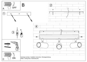 Faretto DIREZIONE 3xGU10/40W/230V bianco