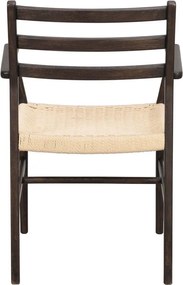 Sedia da pranzo in marrone scuro-naturale Harlan - Rowico