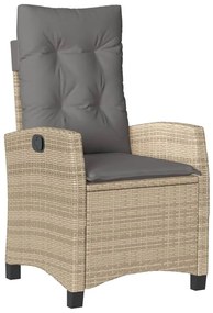 Set da pranzo da giardino 4 pz con cuscini beige in polyrattan