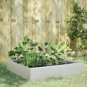Fioriera Rialzata Da Giardino 100x100x33,5 Cm İn Acciaio Inox /