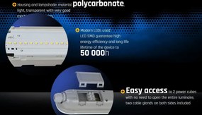 Plafoniera LED 120cm 38W 5.900lm (155lm/W) Certificato PZH Colore Bianco Naturale 4.000K