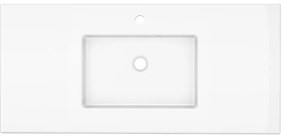 Lavabo a incasso rettangolare vasca centrale Neo L 106 x H 11 x P 49 cm in porcellana bianco lucido