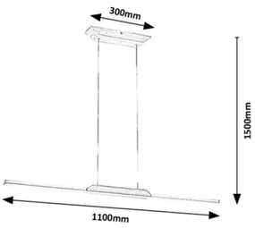 Rabalux 72084 - Lampadario LED a sospensione con filo TAMUR LED/26W/230V 4000K