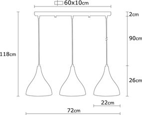 Lampadario nero con paralume in metallo Sağlam – Opviq lights