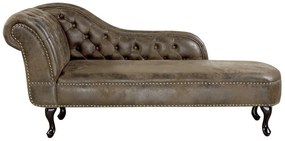 Chaise longue vintage sinistra in pelle sintetica marrone NIMES Beliani