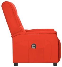 Poltrona reclinabile elettrica rossa in similpelle