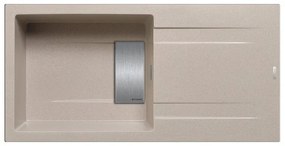 Lavello integrato 1 vasca in granito beige PYRAMIS Kartesio L 50 x L 100 cm